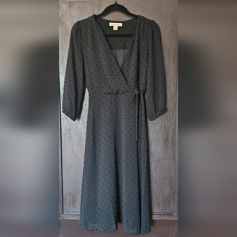 Monteau Black Quarter-Sleeve Dress